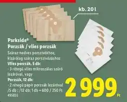 Lidl PARKSIDE Porzsák / vlies porzsák ajánlat