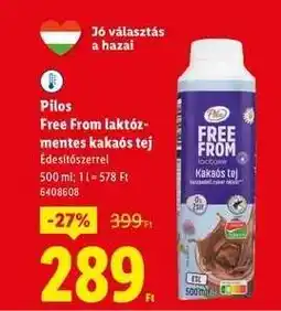 Lidl Pilos Free From Laktózmentes kakaós tej ajánlat