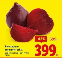 Lidl Bio vákuum-csomagolt cékla ajánlat