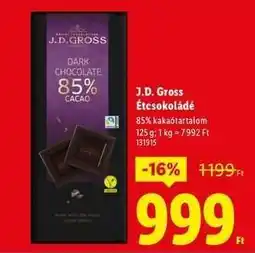 Lidl J.D. GROSS Étcsokoládé ajánlat