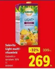 Lidl Solevita Light multivitaminlé ajánlat