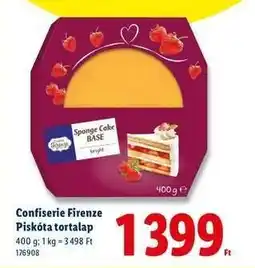 Lidl CONFISERIE FIRENZE Piskóta tortalap ajánlat