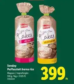 Lidl SONDEY Puffasztott barna rizs ajánlat