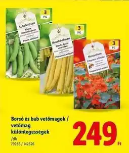 Lidl Borsó és bab vetőmagok / vetőmag különlegességek ajánlat