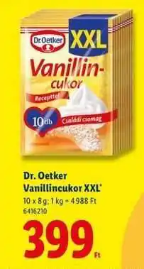 Lidl Dr. Oetker Vanillincukor XXL ajánlat