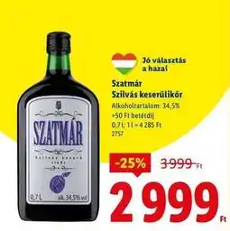 Lidl Szatmár Szilvás keserűlikőr ajánlat