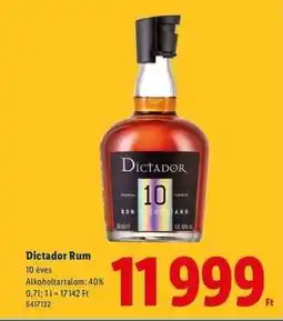 Lidl Dictador Rum ajánlat