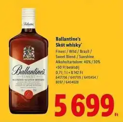 Lidl Ballantine's Skót Whisky ajánlat