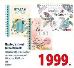 Lidl Napló / színező felnőtteknek ajánlat