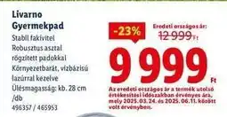 Lidl Livarno Gyermekpad ajánlat