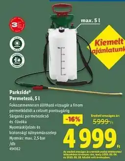 Lidl Parkside Permetező, 5 l ajánlat