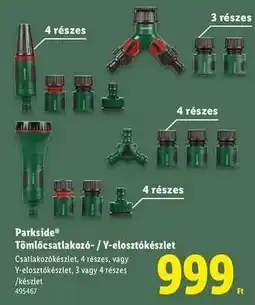 Lidl PARKSIDE Tömlőcsatlakozó- / Y-elosztókészlet ajánlat