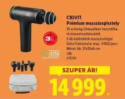 Lidl Crivit Prémium masszázspisztoly ajánlat