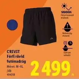 Lidl CRIVIT Férfi rövid futónadrág ajánlat