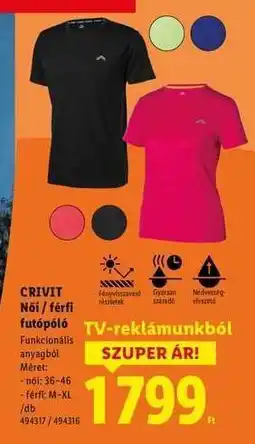 Lidl CRIVIT Női / férfi futópóló ajánlat