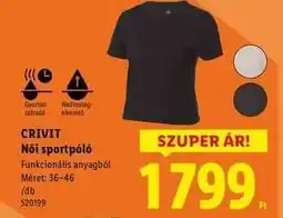 Lidl Crivit Női sportpóló ajánlat