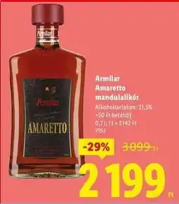 Lidl Armilar Amaretto mandulalikőr ajánlat