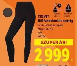 Lidl CRIVIT Női funkcionális nadrág ajánlat