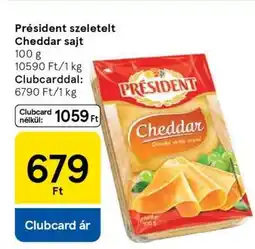 Tesco Président szeletelt Cheddar sajt ajánlat