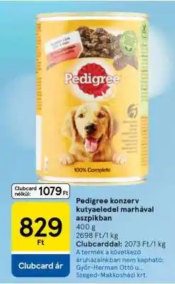 Tesco Pedigree konzerv kutyaeledel marhával aszpikban ajánlat