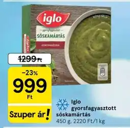Tesco Iglo gyorsfagyasztott sóska mártás ajánlat