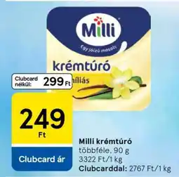 Tesco MILLI﻿﻿ Krémtúró ajánlat