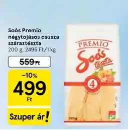 Tesco Soós Premio négytojásos csusza száraztészta ajánlat
