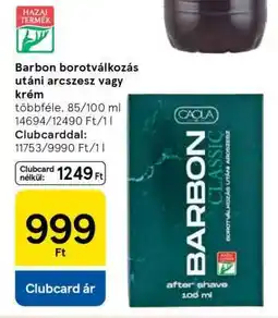 Tesco Barbon borotválkozás utáni arcszesz vagy krém ajánlat
