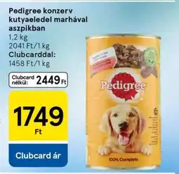 Tesco Pedigree konzerv kutyaeledel marhával aszpikban ajánlat
