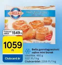 Tesco Bella gyorsfagyasztott sajtos mini burek ajánlat