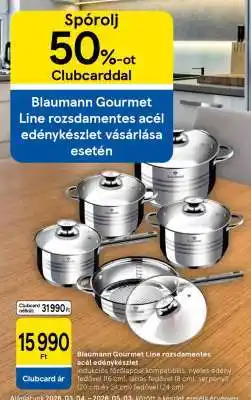 Tesco Blaumann Gourmet Line rozsdamentes acél edénykészlet ajánlat