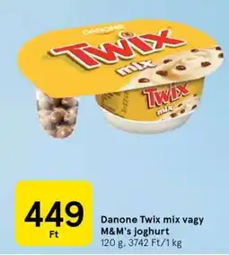 Tesco Danone Twix mix vagy M&M's joghurt ajánlat