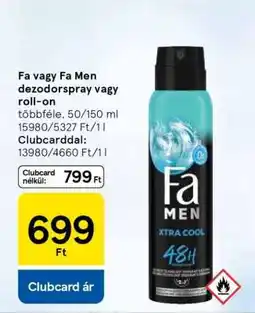 Tesco Fa vagy Fa Men dezodorspray vagy roll-on ajánlat