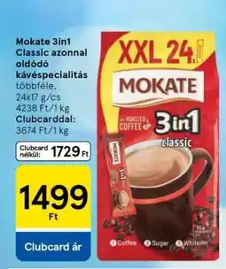Tesco Mokate 3in1 Classic azonnal oldódó kávéspecialitás ajánlat