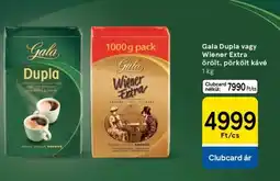 Tesco Gala Dupla vagy Wiener Extra őrölt, pörkölt kávé ajánlat