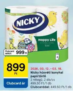 Tesco Nicky húsvéti konyhai papírtörlő ajánlat