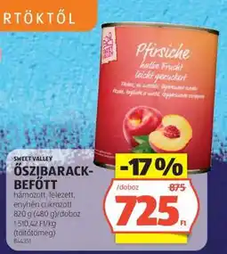 ALDI SWEET VALLEY ŐSZIBARACKBEFŐTT ajánlat