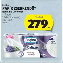 ALDI Regina Papír Zsebkendő Relaxing Lavender ajánlat