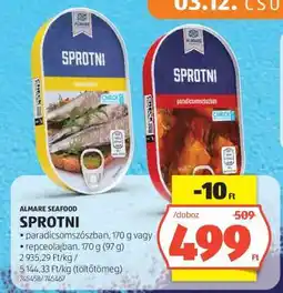ALDI ALMARE SEAFOOD SPROTNI ajánlat