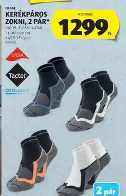 ALDI CRANE KERÉKPÁROS ZOKNI, 2 PÁR ajánlat