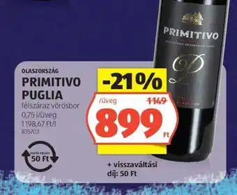 ALDI Primitivo Puglia ajánlat