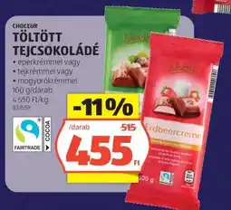 ALDI CHOCEUR TÖLTÖTT TEJCSOKOLÁDÉ ajánlat