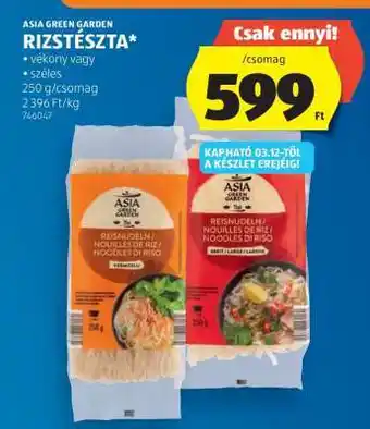ALDI ASIA GREEN GARDEN RIZSTÉSZTA ajánlat