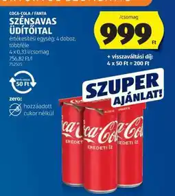 ALDI Coca-Cola, Fanta szénsavas üdítőital ajánlat