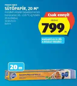 ALDI POWER FORCE Sütőpapír, 20 m ajánlat
