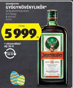 ALDI Jägermeister gyógynövénylikőr ajánlat