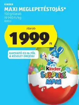 ALDI Kinder Maxi Meglepetéstojás ajánlat