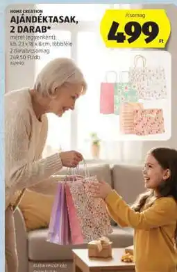 ALDI HOME CREATION AJÁNDÉKTASAK, 2 DARAB ajánlat