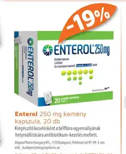 Alma Gyógyszertárak ENTEROL 250 mg kapszula ajánlat