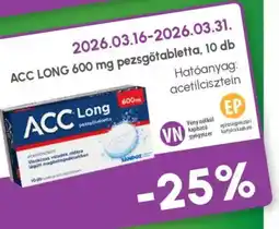 Alma Gyógyszertárak ACC LONG pezsgőtabletta ajánlat